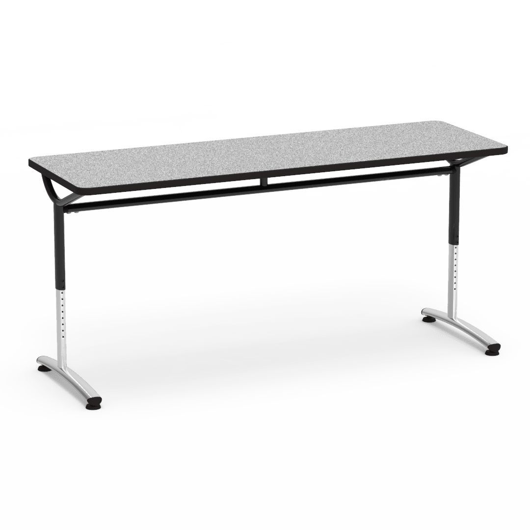 Virco TEXT Series Adjustable Height Training Table featuring Vertical Range and High - Performance Laminate Worksurface with Heavy - Gauge Steel Frame 72"W x 24"D x 26 - 34"H (TABLE - TE24728YADJ) - SchoolOutlet