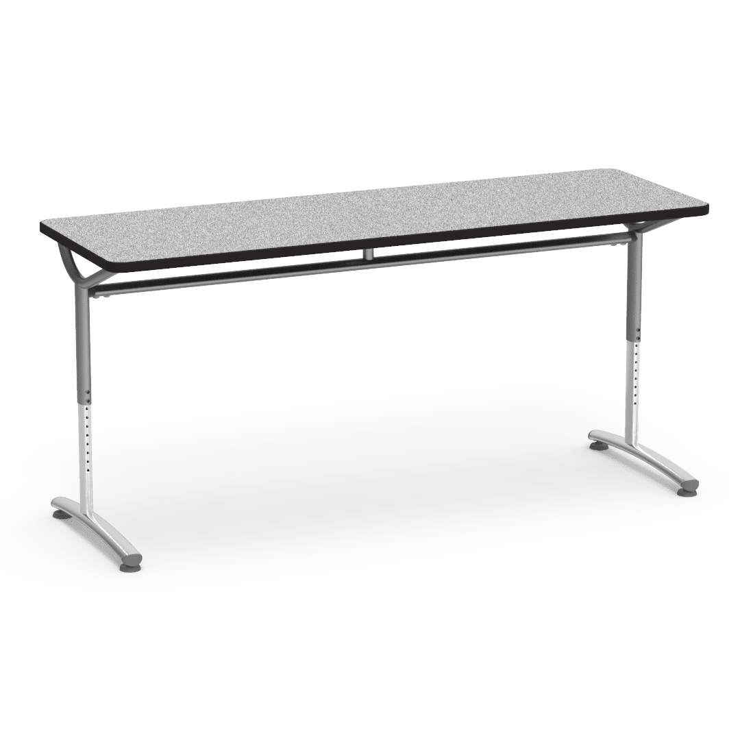 Virco TEXT Series Adjustable Height Training Table featuring Vertical Range and High - Performance Laminate Worksurface with Heavy - Gauge Steel Frame 72"W x 24"D x 26 - 34"H (TABLE - TE24728YADJ) - SchoolOutlet