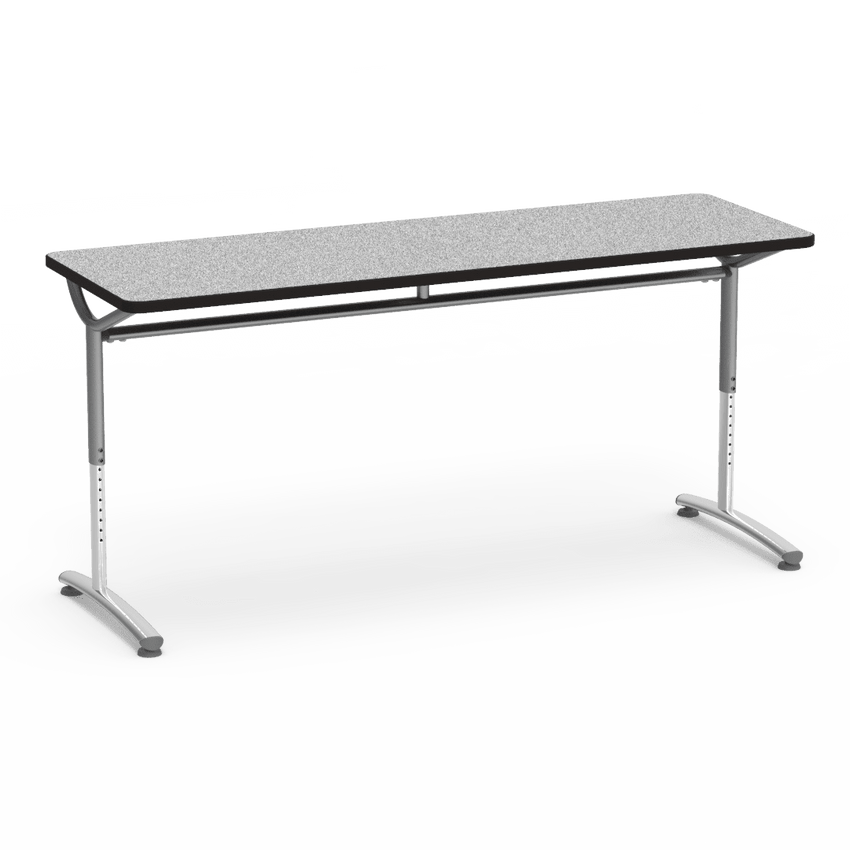 Virco TEXT Series Adjustable Height Training Table featuring Vertical Range and High - Performance Laminate Worksurface with Heavy - Gauge Steel Frame 72"W x 24"D x 26 - 34"H (TABLE - TE24728YADJ) - SchoolOutlet