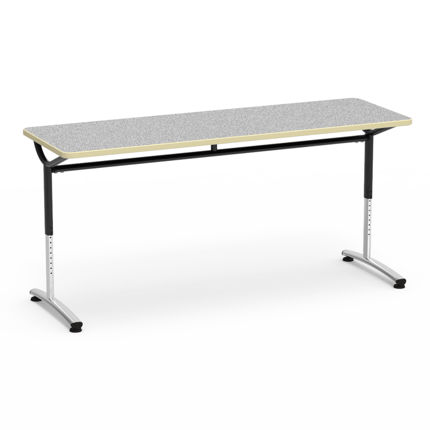 Virco TEXT Series Adjustable Height Training Table featuring Vertical Range and High - Performance Laminate Worksurface with Heavy - Gauge Steel Frame 72"W x 24"D x 26 - 34"H (TABLE - TE24728YADJ) - SchoolOutlet