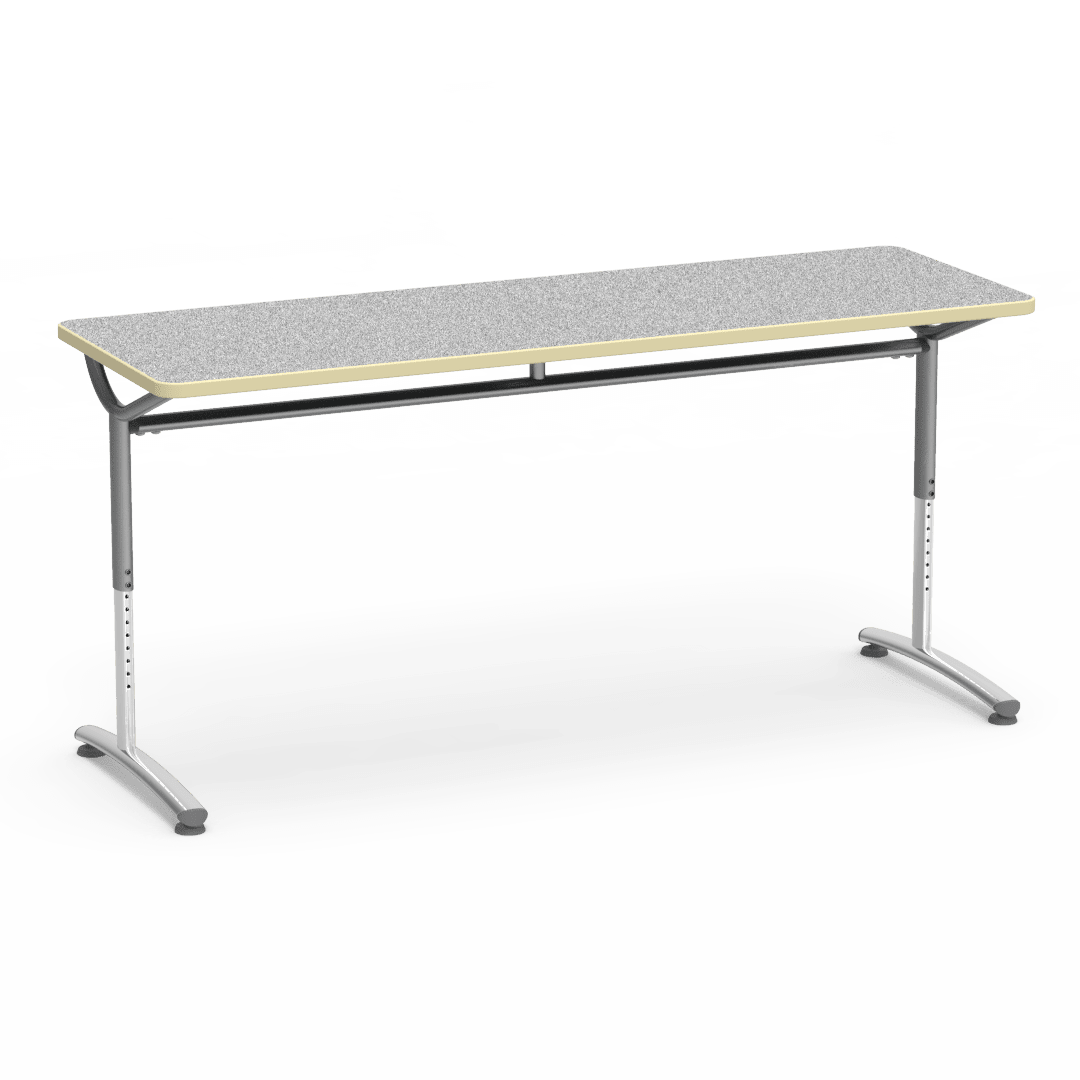 Virco TEXT Series Adjustable Height Training Table featuring Vertical Range and High - Performance Laminate Worksurface with Heavy - Gauge Steel Frame 72"W x 24"D x 26 - 34"H (TABLE - TE24728YADJ) - SchoolOutlet
