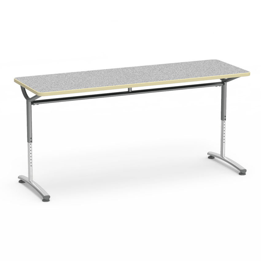 Virco TEXT Series Adjustable Height Training Table featuring Vertical Range and High - Performance Laminate Worksurface with Heavy - Gauge Steel Frame 72"W x 24"D x 26 - 34"H (TABLE - TE24728YADJ) - SchoolOutlet