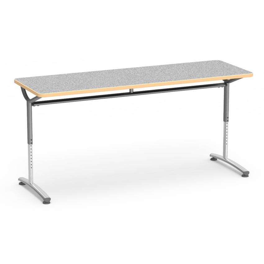 Virco TEXT Series Adjustable Height Training Table featuring Vertical Range and High - Performance Laminate Worksurface with Heavy - Gauge Steel Frame 72"W x 24"D x 26 - 34"H (TABLE - TE24728YADJ) - SchoolOutlet