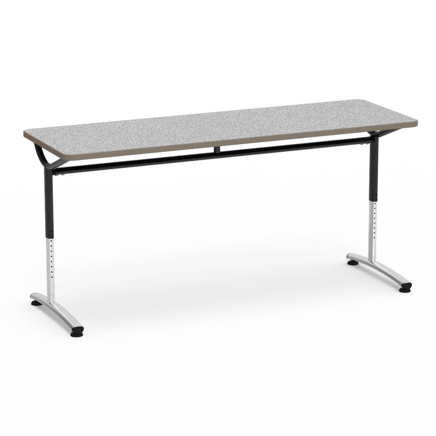 Virco TEXT Series Adjustable Height Training Table featuring Vertical Range and High - Performance Laminate Worksurface with Heavy - Gauge Steel Frame 72"W x 24"D x 26 - 34"H (TABLE - TE24728YADJ) - SchoolOutlet