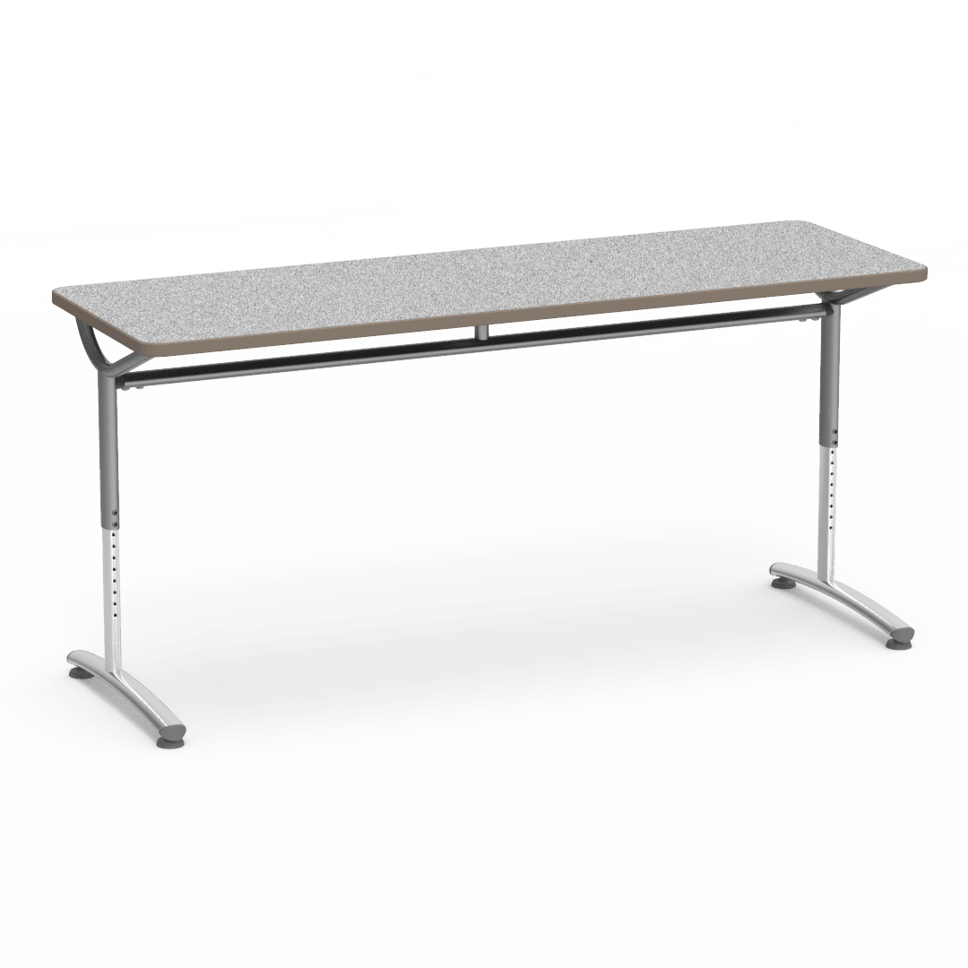 Virco TEXT Series Adjustable Height Training Table featuring Vertical Range and High - Performance Laminate Worksurface with Heavy - Gauge Steel Frame 72"W x 24"D x 26 - 34"H (TABLE - TE24728YADJ) - SchoolOutlet