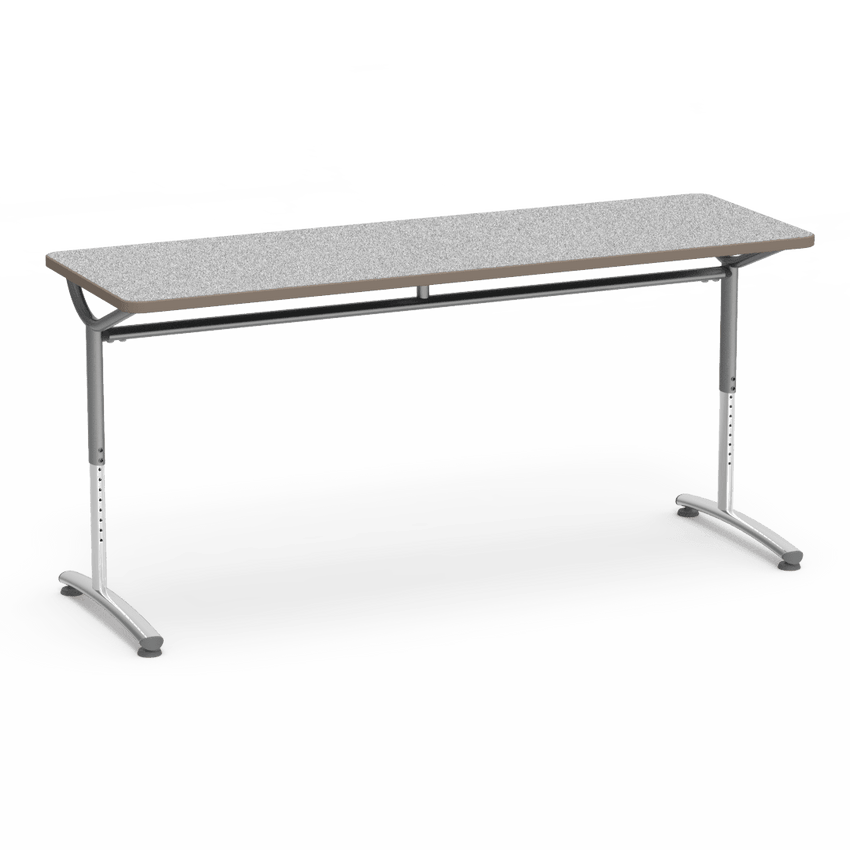 Virco TEXT Series Adjustable Height Training Table featuring Vertical Range and High - Performance Laminate Worksurface with Heavy - Gauge Steel Frame 72"W x 24"D x 26 - 34"H (TABLE - TE24728YADJ) - SchoolOutlet