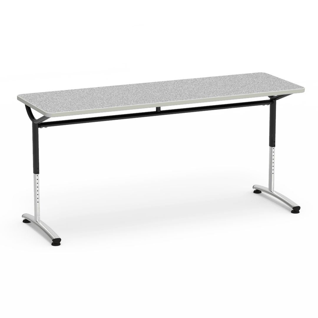 Virco TEXT Series Adjustable Height Training Table featuring Vertical Range and High - Performance Laminate Worksurface with Heavy - Gauge Steel Frame 72"W x 24"D x 26 - 34"H (TABLE - TE24728YADJ) - SchoolOutlet