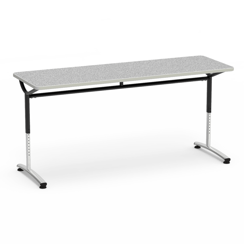 Virco TEXT Series Adjustable Height Training Table featuring Vertical Range and High - Performance Laminate Worksurface with Heavy - Gauge Steel Frame 72"W x 24"D x 26 - 34"H (TABLE - TE24728YADJ) - SchoolOutlet