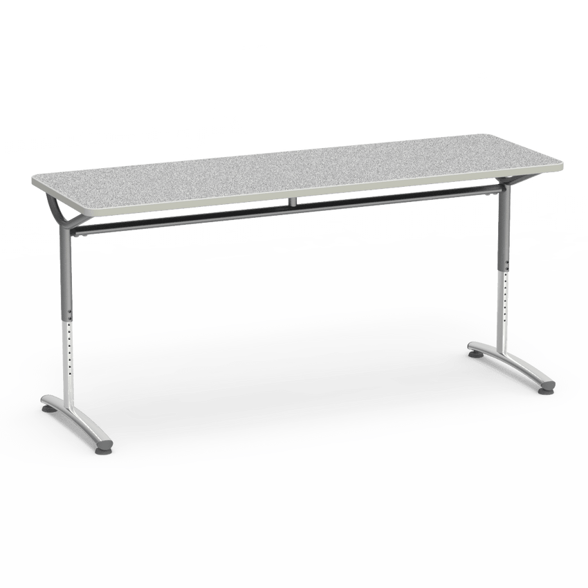 Virco TEXT Series Adjustable Height Training Table featuring Vertical Range and High - Performance Laminate Worksurface with Heavy - Gauge Steel Frame 72"W x 24"D x 26 - 34"H (TABLE - TE24728YADJ) - SchoolOutlet
