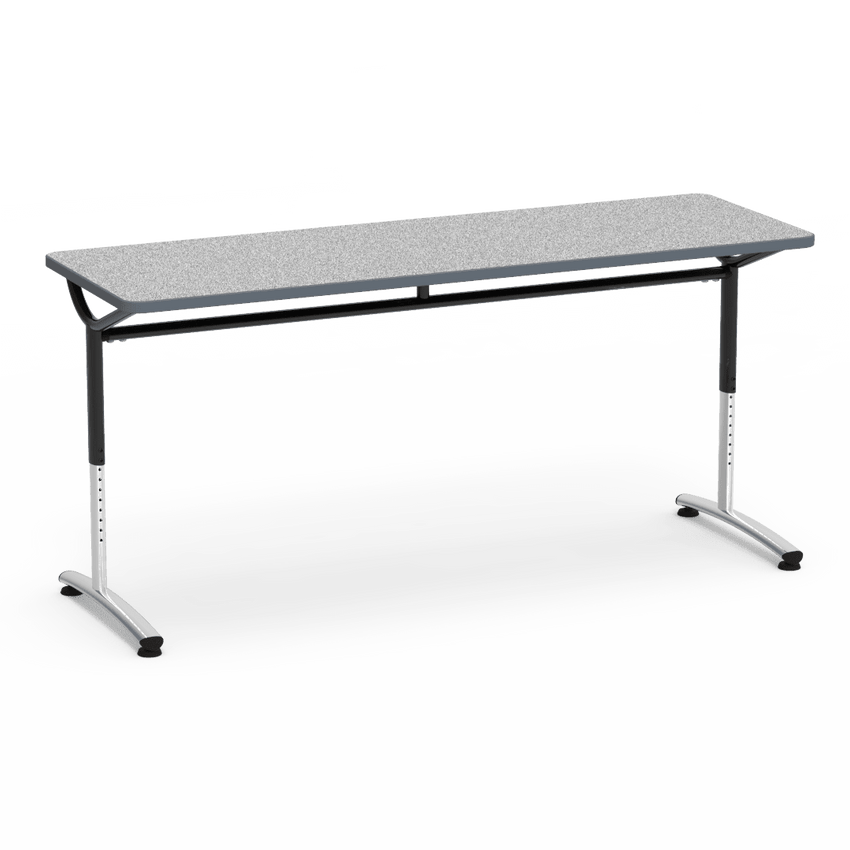 Virco TEXT Series Adjustable Height Training Table featuring Vertical Range and High - Performance Laminate Worksurface with Heavy - Gauge Steel Frame 72"W x 24"D x 26 - 34"H (TABLE - TE24728YADJ) - SchoolOutlet