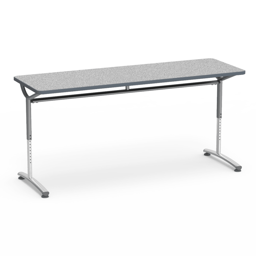 Virco TEXT Series Adjustable Height Training Table featuring Vertical Range and High - Performance Laminate Worksurface with Heavy - Gauge Steel Frame 72"W x 24"D x 26 - 34"H (TABLE - TE24728YADJ) - SchoolOutlet