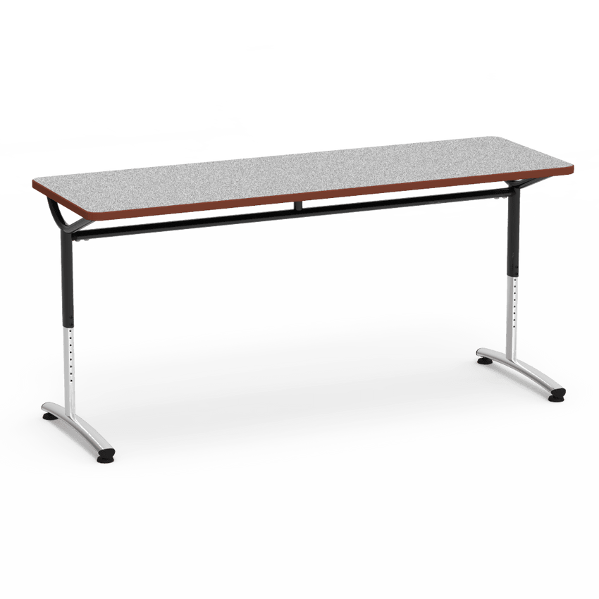 Virco TEXT Series Adjustable Height Training Table featuring Vertical Range and High - Performance Laminate Worksurface with Heavy - Gauge Steel Frame 72"W x 24"D x 26 - 34"H (TABLE - TE24728YADJ) - SchoolOutlet