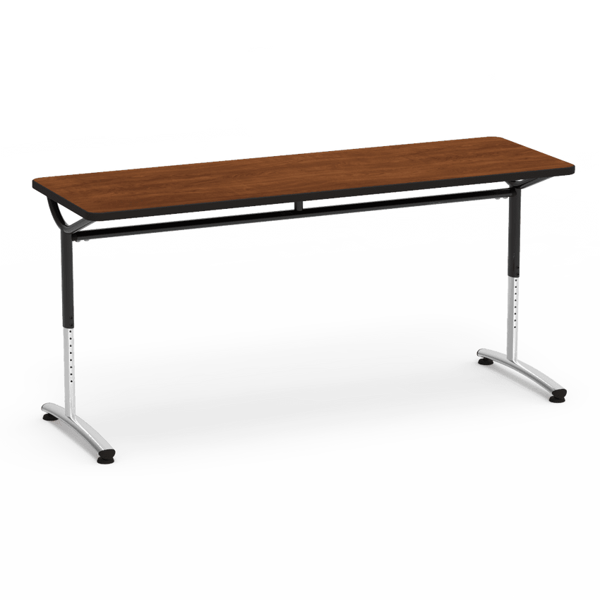 Virco TEXT Series Adjustable Height Training Table featuring Vertical Range and High - Performance Laminate Worksurface with Heavy - Gauge Steel Frame 72"W x 24"D x 26 - 34"H (TABLE - TE24728YADJ) - SchoolOutlet