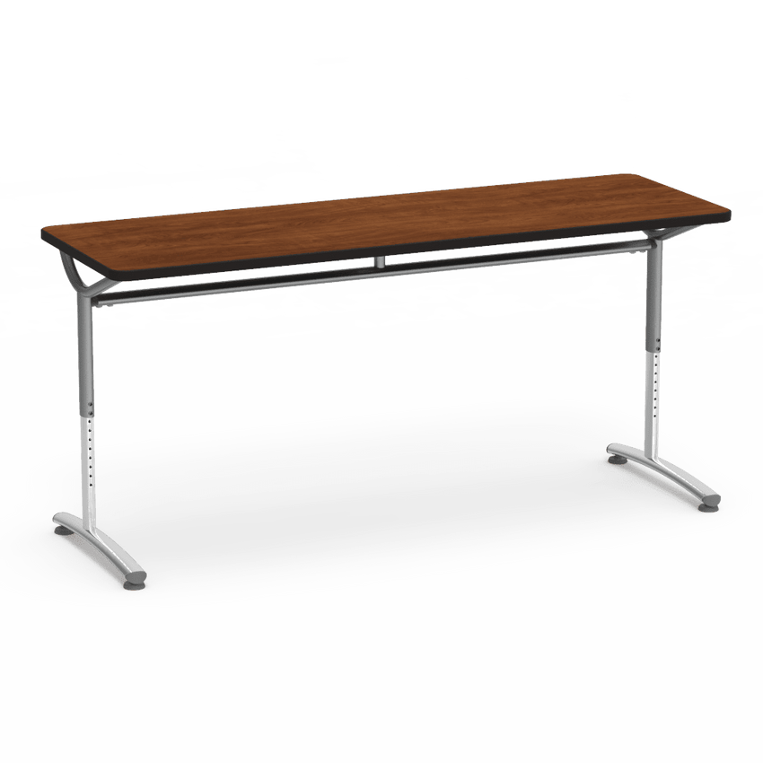 Virco TEXT Series Adjustable Height Training Table featuring Vertical Range and High - Performance Laminate Worksurface with Heavy - Gauge Steel Frame 72"W x 24"D x 26 - 34"H (TABLE - TE24728YADJ) - SchoolOutlet