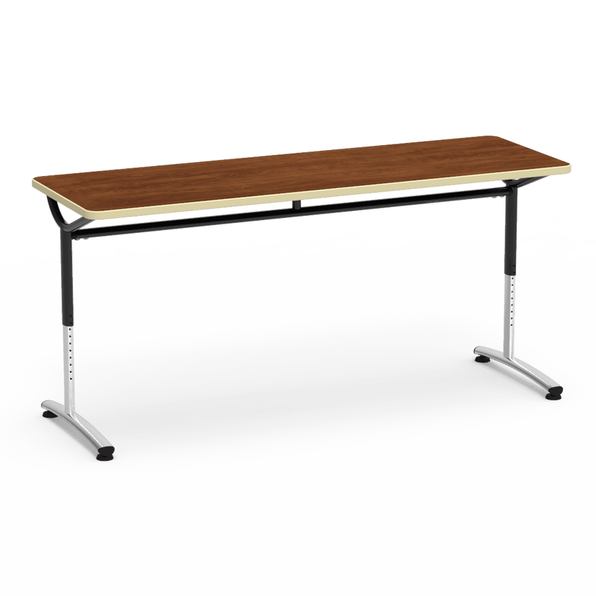 Virco TEXT Series Adjustable Height Training Table featuring Vertical Range and High - Performance Laminate Worksurface with Heavy - Gauge Steel Frame 72"W x 24"D x 26 - 34"H (TABLE - TE24728YADJ) - SchoolOutlet