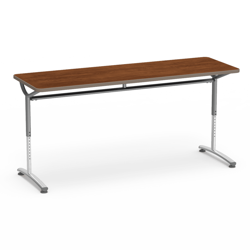 Virco TEXT Series Adjustable Height Training Table featuring Vertical Range and High - Performance Laminate Worksurface with Heavy - Gauge Steel Frame 72"W x 24"D x 26 - 34"H (TABLE - TE24728YADJ) - SchoolOutlet