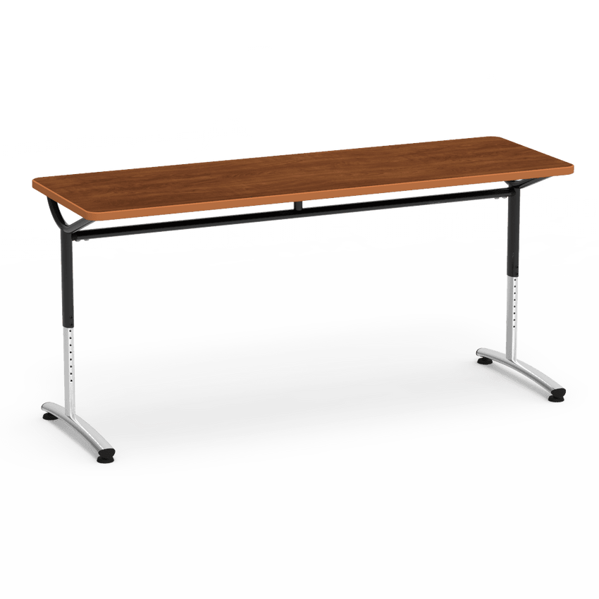 Virco TEXT Series Adjustable Height Training Table featuring Vertical Range and High - Performance Laminate Worksurface with Heavy - Gauge Steel Frame 72"W x 24"D x 26 - 34"H (TABLE - TE24728YADJ) - SchoolOutlet