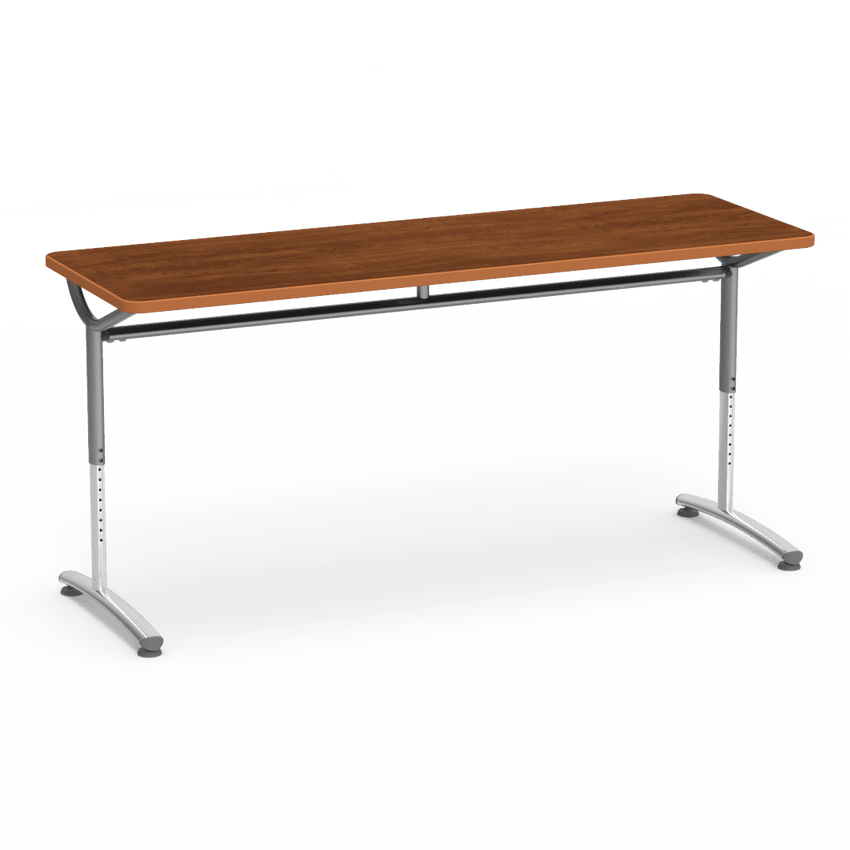 Virco TEXT Series Adjustable Height Training Table featuring Vertical Range and High - Performance Laminate Worksurface with Heavy - Gauge Steel Frame 72"W x 24"D x 26 - 34"H (TABLE - TE24728YADJ) - SchoolOutlet