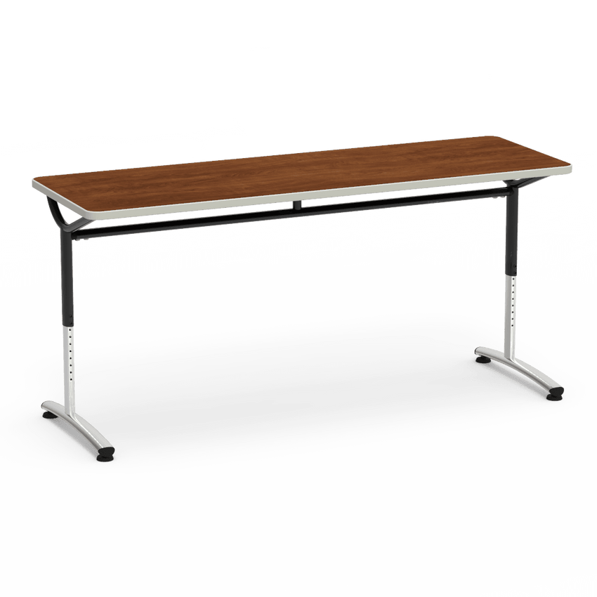 Virco TEXT Series Adjustable Height Training Table featuring Vertical Range and High - Performance Laminate Worksurface with Heavy - Gauge Steel Frame 72"W x 24"D x 26 - 34"H (TABLE - TE24728YADJ) - SchoolOutlet