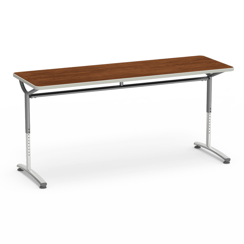 Virco TEXT Series Adjustable Height Training Table featuring Vertical Range and High - Performance Laminate Worksurface with Heavy - Gauge Steel Frame 72"W x 24"D x 26 - 34"H (TABLE - TE24728YADJ) - SchoolOutlet
