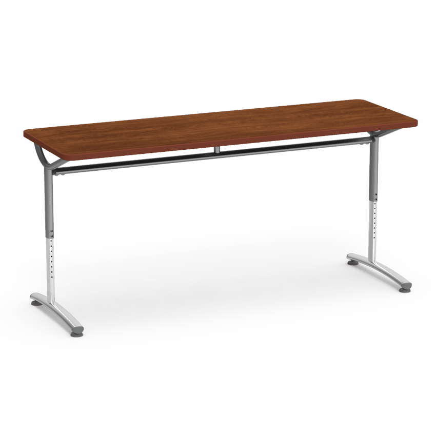 Virco TEXT Series Adjustable Height Training Table featuring Vertical Range and High - Performance Laminate Worksurface with Heavy - Gauge Steel Frame 72"W x 24"D x 26 - 34"H (TABLE - TE24728YADJ) - SchoolOutlet
