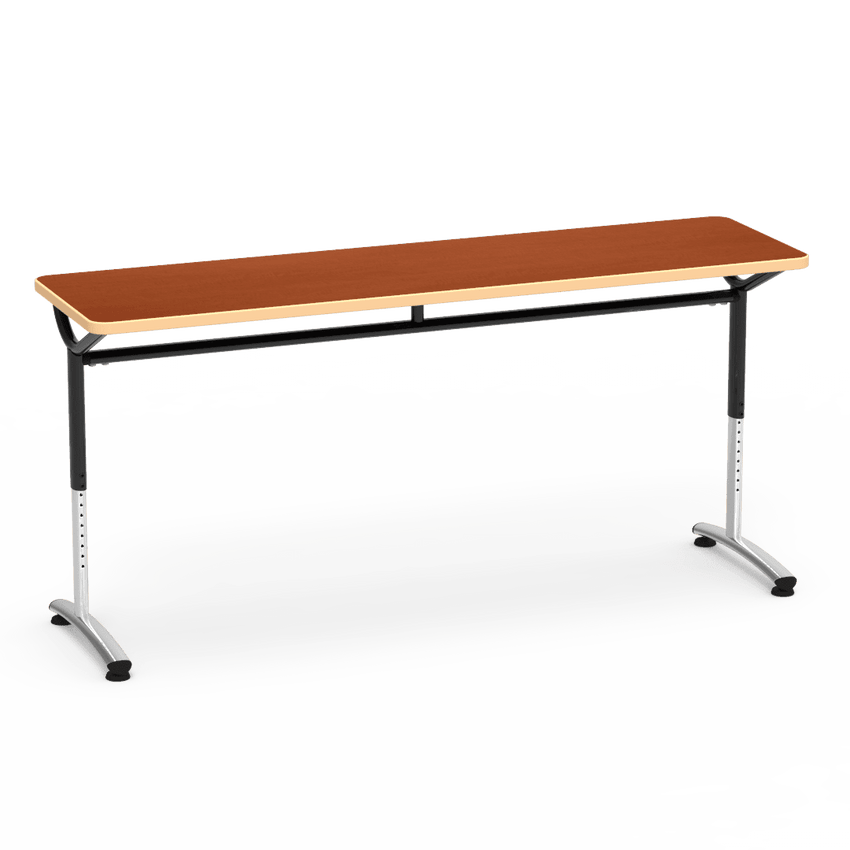 Virco TEXT Series Adjustable Height Training Table featuring Vertical Range and High - Performance Laminate Worksurface with Heavy - Gauge Steel Frame 72"W x 24"D x 26 - 34"H (TABLE - TE24728YADJ) - SchoolOutlet