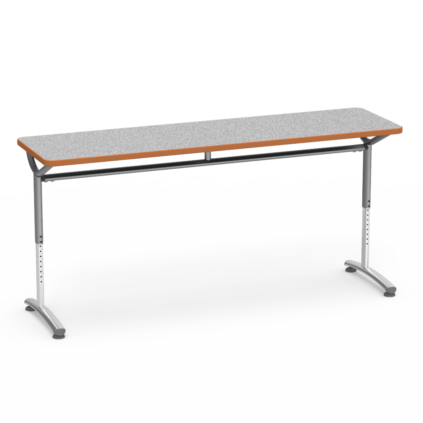 Virco TEXT Series Adjustable Height Training Table featuring Vertical Range and High - Performance Laminate Worksurface with Heavy - Gauge Steel Frame 72"W x 24"D x 26 - 34"H (TABLE - TE24728YADJ) - SchoolOutlet