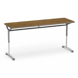 Virco TEXT Series Adjustable Height Training Table featuring Vertical Range and High-Performance Laminate Worksurface with Heavy-Gauge Steel Frame 72"W x 24"D x 26-34"H (TABLE-TE24728YADJ)