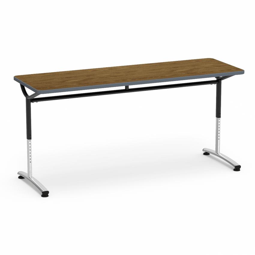 Virco TEXT Series Adjustable Height Training Table featuring Vertical Range and High - Performance Laminate Worksurface with Heavy - Gauge Steel Frame 72"W x 24"D x 26 - 34"H (TABLE - TE24728YADJ) - SchoolOutlet