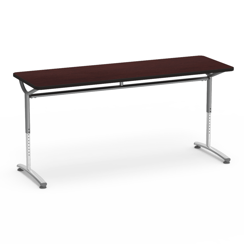 Virco TEXT Series Adjustable Height Training Table featuring Vertical Range and High - Performance Laminate Worksurface with Heavy - Gauge Steel Frame 72"W x 24"D x 26 - 34"H (TABLE - TE24728YADJ) - SchoolOutlet