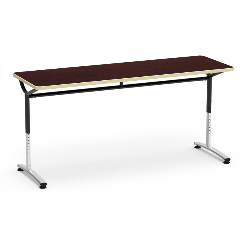 Virco TEXT Series Adjustable Height Training Table featuring Vertical Range and High - Performance Laminate Worksurface with Heavy - Gauge Steel Frame 72"W x 24"D x 26 - 34"H (TABLE - TE24728YADJ) - SchoolOutlet