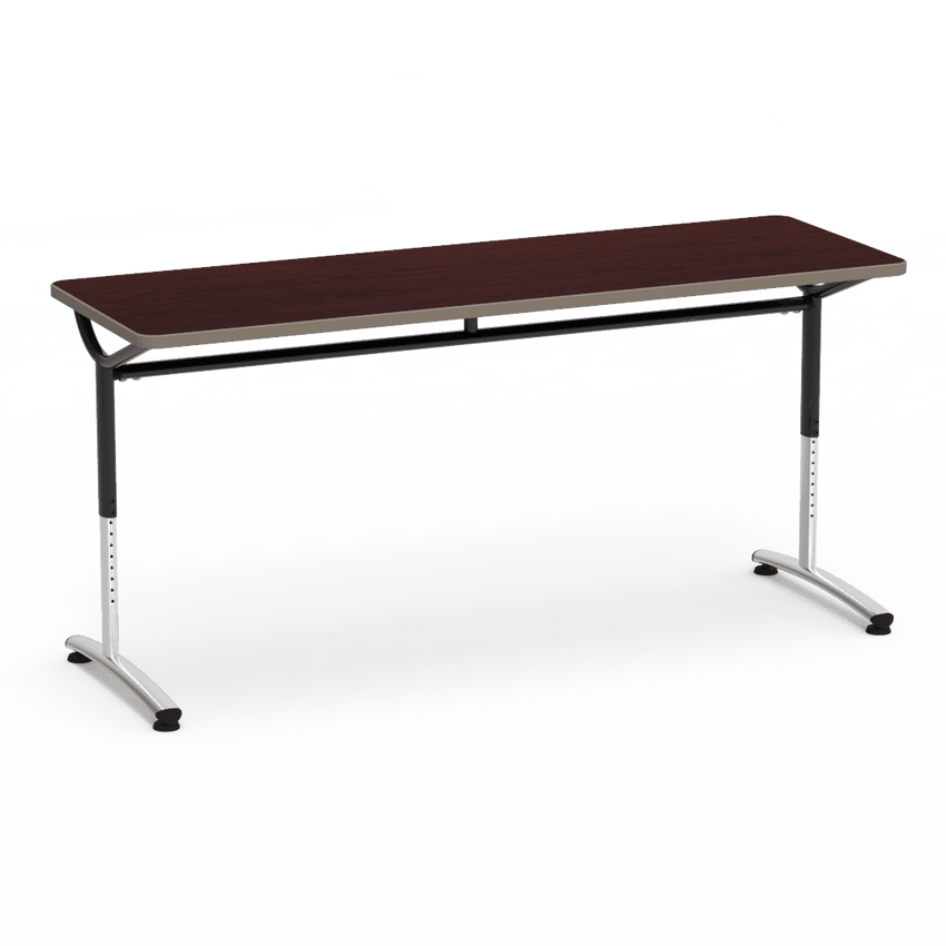 Virco TEXT Series Adjustable Height Training Table featuring Vertical Range and High - Performance Laminate Worksurface with Heavy - Gauge Steel Frame 72"W x 24"D x 26 - 34"H (TABLE - TE24728YADJ) - SchoolOutlet