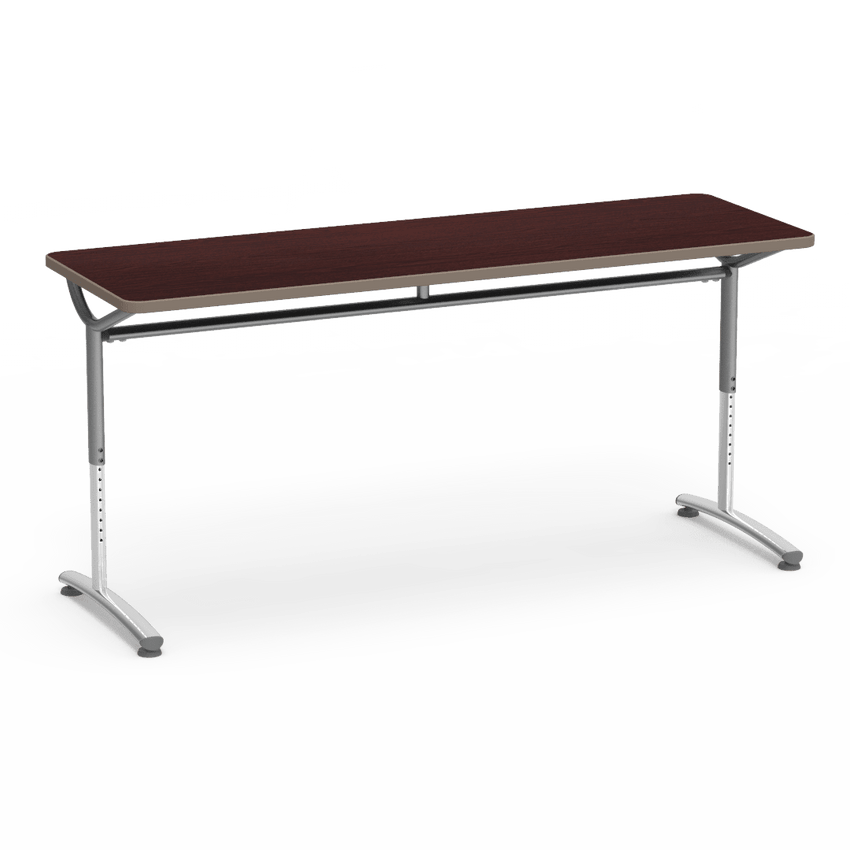 Virco TEXT Series Adjustable Height Training Table featuring Vertical Range and High - Performance Laminate Worksurface with Heavy - Gauge Steel Frame 72"W x 24"D x 26 - 34"H (TABLE - TE24728YADJ) - SchoolOutlet