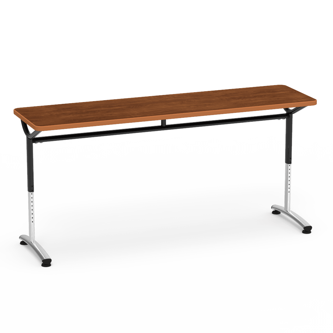 Virco TEXT Series Adjustable Height Training Table featuring Vertical Range and High - Performance Laminate Worksurface with Heavy - Gauge Steel Frame 72"W x 24"D x 26 - 34"H (TABLE - TE24728YADJ) - SchoolOutlet