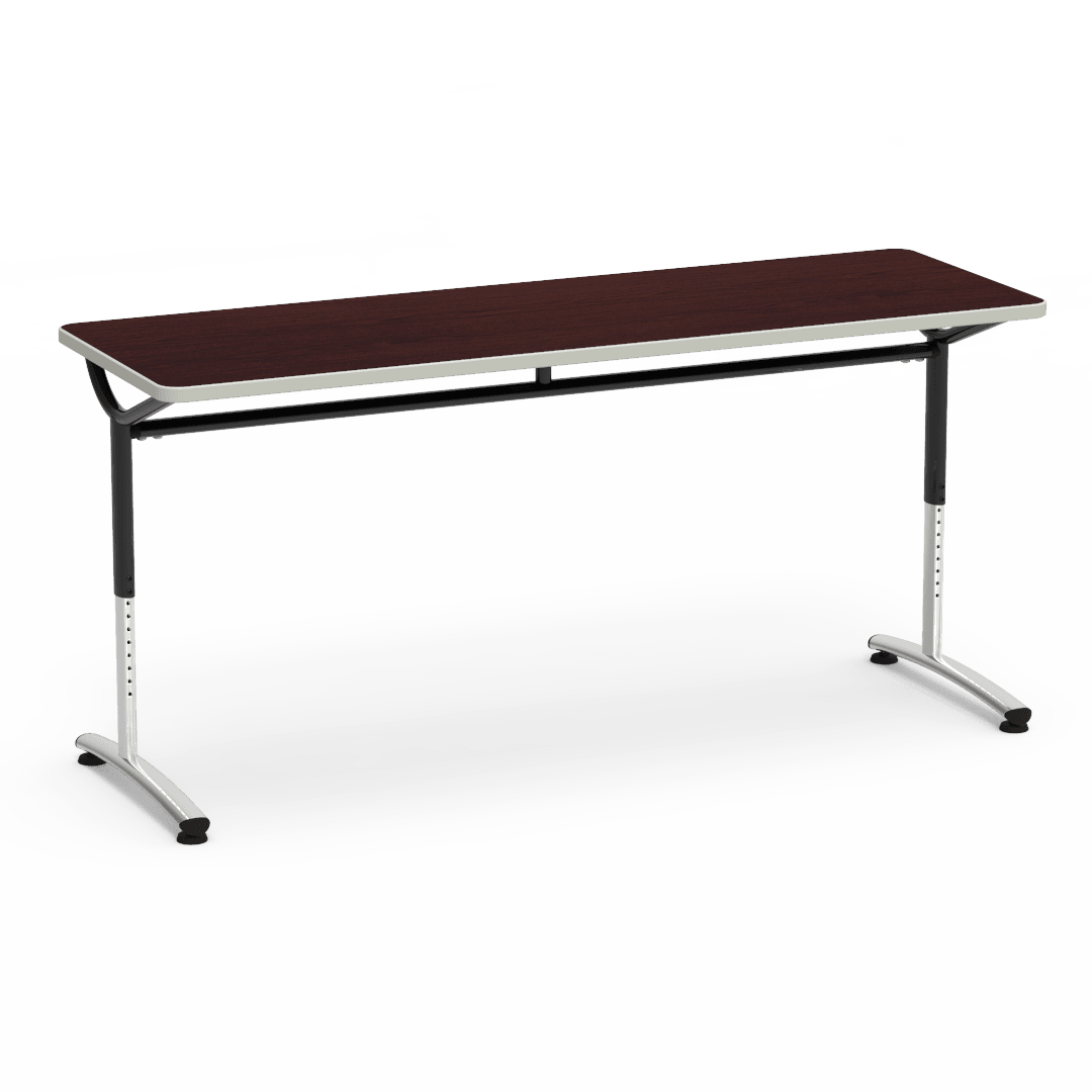 Virco TEXT Series Adjustable Height Training Table featuring Vertical Range and High - Performance Laminate Worksurface with Heavy - Gauge Steel Frame 72"W x 24"D x 26 - 34"H (TABLE - TE24728YADJ) - SchoolOutlet