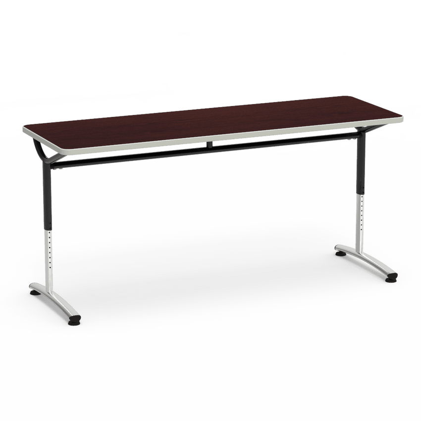 Virco TEXT Series Adjustable Height Training Table featuring Vertical Range and High - Performance Laminate Worksurface with Heavy - Gauge Steel Frame 72"W x 24"D x 26 - 34"H (TABLE - TE24728YADJ) - SchoolOutlet