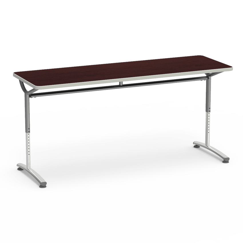 Virco TEXT Series Adjustable Height Training Table featuring Vertical Range and High - Performance Laminate Worksurface with Heavy - Gauge Steel Frame 72"W x 24"D x 26 - 34"H (TABLE - TE24728YADJ) - SchoolOutlet