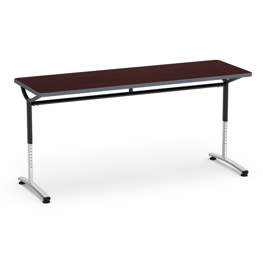 Virco TEXT Series Adjustable Height Training Table featuring Vertical Range and High - Performance Laminate Worksurface with Heavy - Gauge Steel Frame 72"W x 24"D x 26 - 34"H (TABLE - TE24728YADJ) - SchoolOutlet