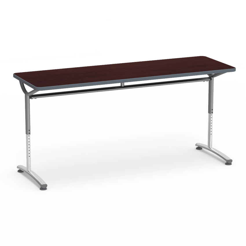Virco TEXT Series Adjustable Height Training Table featuring Vertical Range and High - Performance Laminate Worksurface with Heavy - Gauge Steel Frame 72"W x 24"D x 26 - 34"H (TABLE - TE24728YADJ) - SchoolOutlet