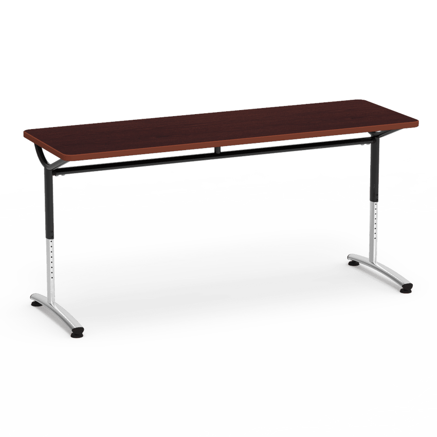 Virco TEXT Series Adjustable Height Training Table featuring Vertical Range and High - Performance Laminate Worksurface with Heavy - Gauge Steel Frame 72"W x 24"D x 26 - 34"H (TABLE - TE24728YADJ) - SchoolOutlet
