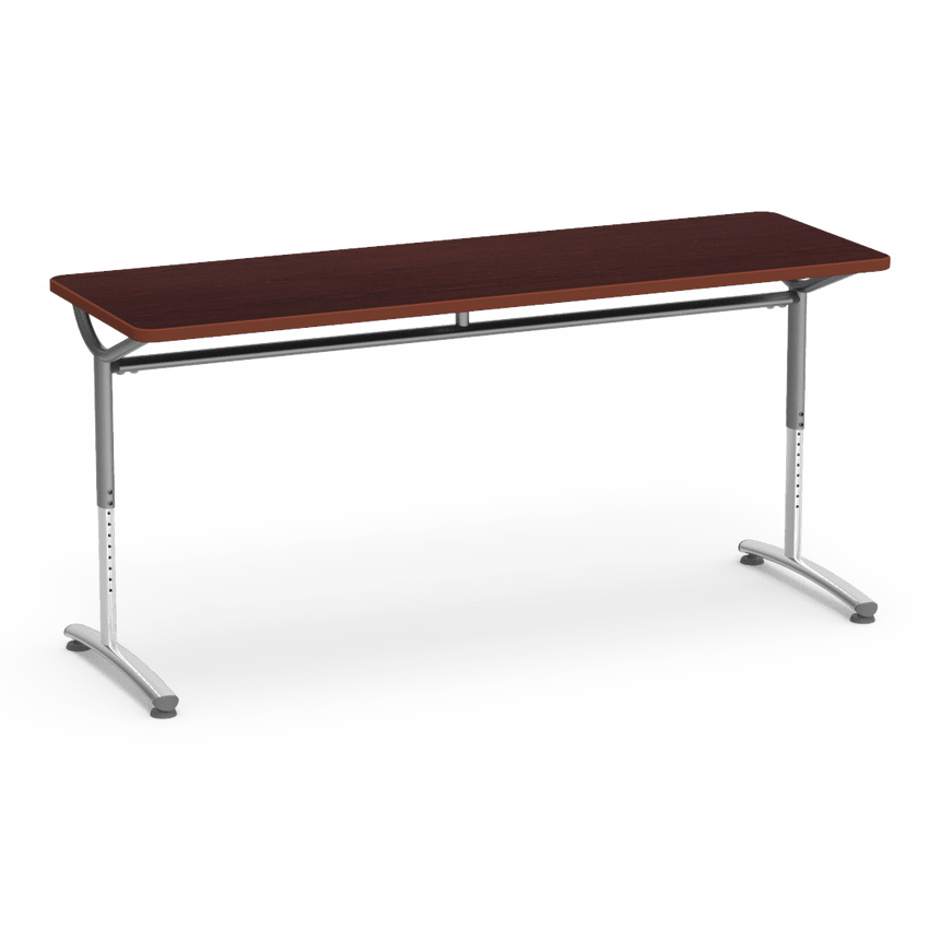 Virco TEXT Series Adjustable Height Training Table featuring Vertical Range and High - Performance Laminate Worksurface with Heavy - Gauge Steel Frame 72"W x 24"D x 26 - 34"H (TABLE - TE24728YADJ) - SchoolOutlet