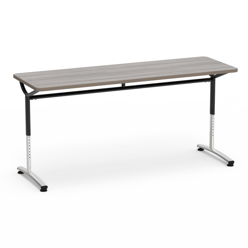 Virco TEXT Series Adjustable Height Training Table featuring Vertical Range and High - Performance Laminate Worksurface with Heavy - Gauge Steel Frame 72"W x 24"D x 26 - 34"H (TABLE - TE24728YADJ) - SchoolOutlet