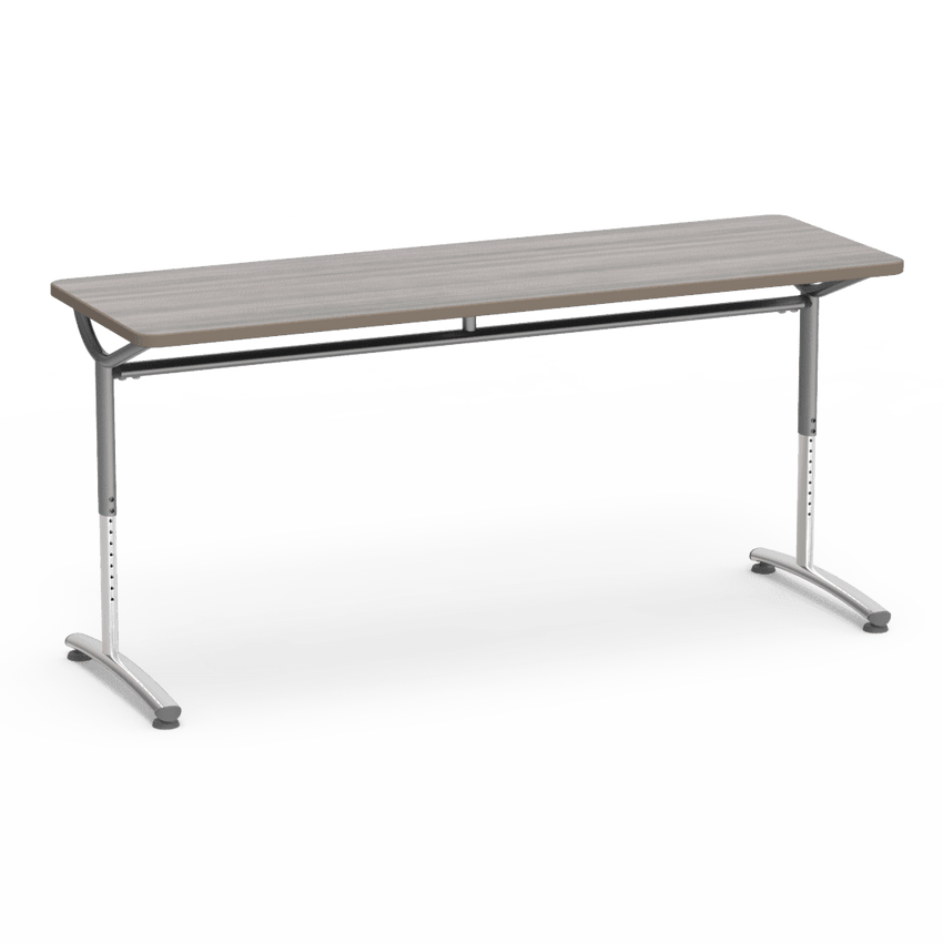 Virco TEXT Series Adjustable Height Training Table featuring Vertical Range and High - Performance Laminate Worksurface with Heavy - Gauge Steel Frame 72"W x 24"D x 26 - 34"H (TABLE - TE24728YADJ) - SchoolOutlet