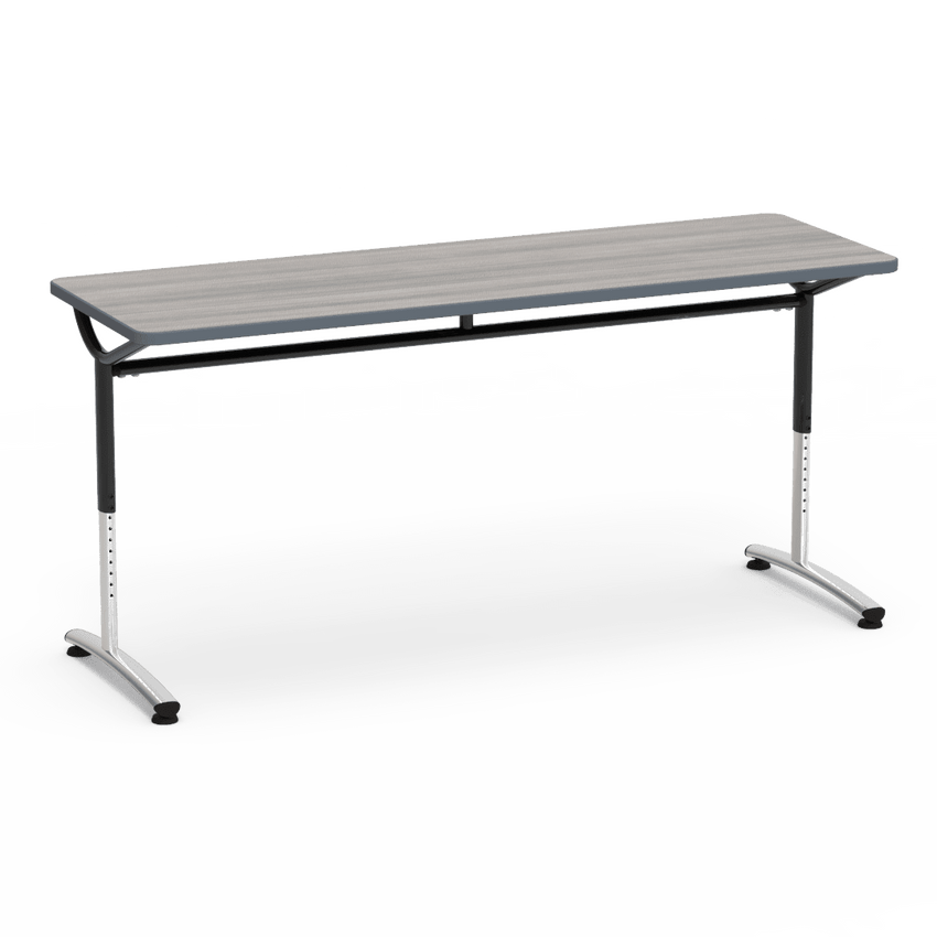Virco TEXT Series Adjustable Height Training Table featuring Vertical Range and High - Performance Laminate Worksurface with Heavy - Gauge Steel Frame 72"W x 24"D x 26 - 34"H (TABLE - TE24728YADJ) - SchoolOutlet
