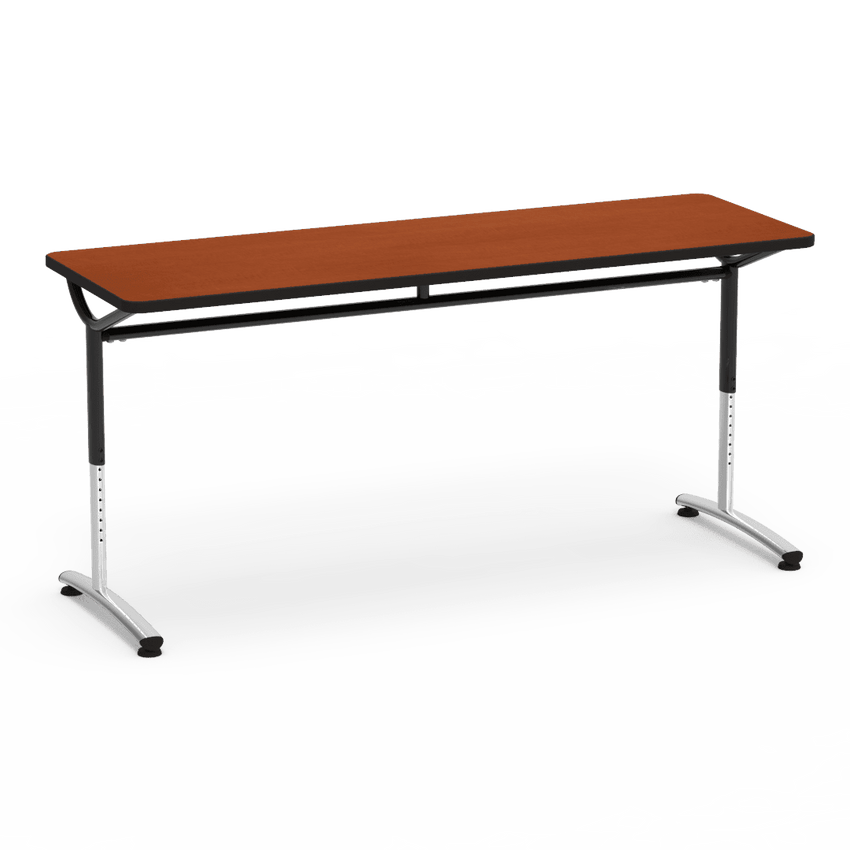 Virco TEXT Series Adjustable Height Training Table featuring Vertical Range and High - Performance Laminate Worksurface with Heavy - Gauge Steel Frame 72"W x 24"D x 26 - 34"H (TABLE - TE24728YADJ) - SchoolOutlet