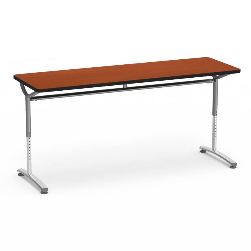 Virco TEXT Series Adjustable Height Training Table featuring Vertical Range and High - Performance Laminate Worksurface with Heavy - Gauge Steel Frame 72"W x 24"D x 26 - 34"H (TABLE - TE24728YADJ) - SchoolOutlet
