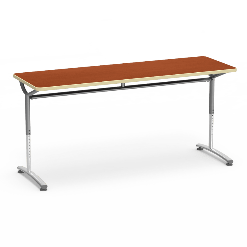 Virco TEXT Series Adjustable Height Training Table featuring Vertical Range and High - Performance Laminate Worksurface with Heavy - Gauge Steel Frame 72"W x 24"D x 26 - 34"H (TABLE - TE24728YADJ) - SchoolOutlet