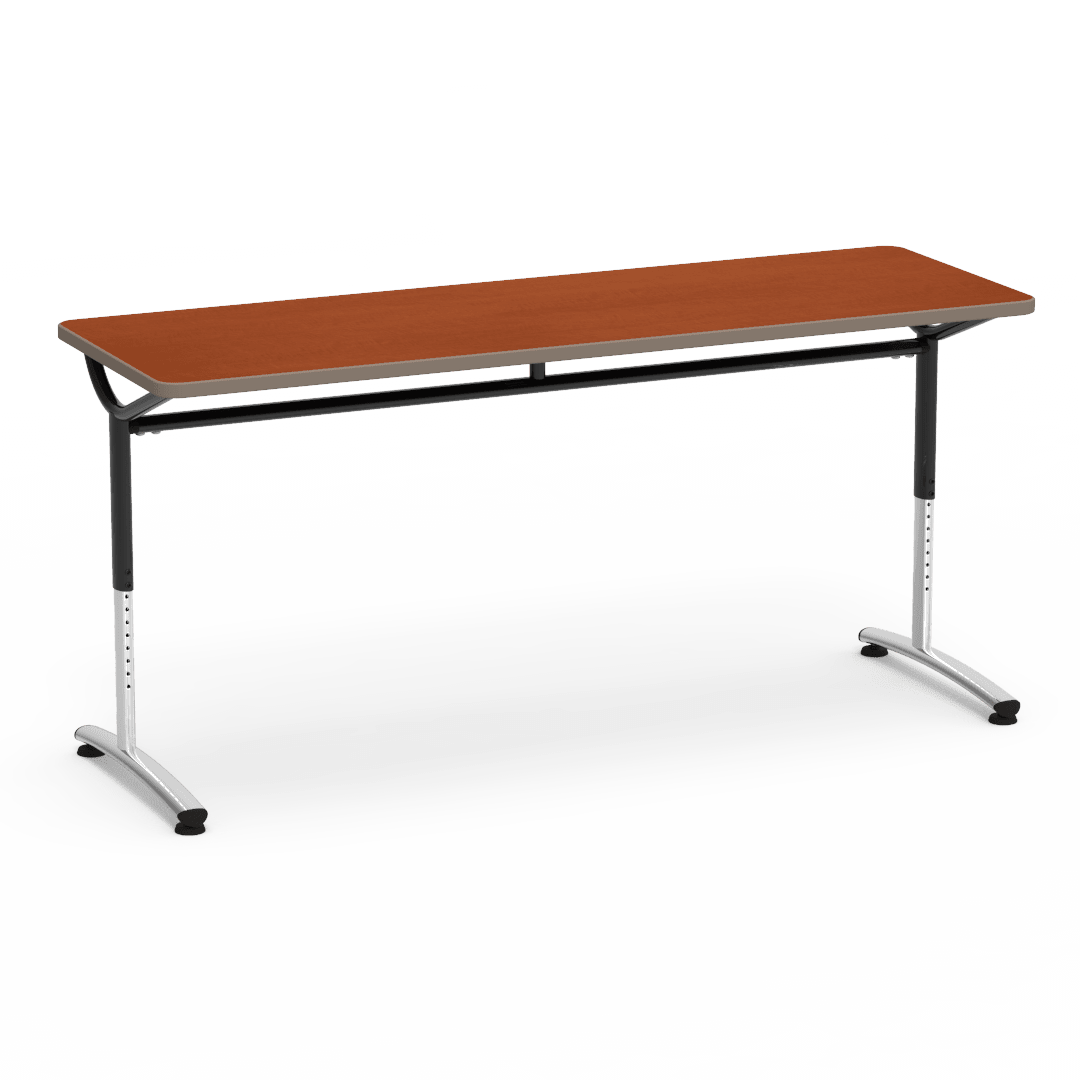 Virco TEXT Series Adjustable Height Training Table featuring Vertical Range and High - Performance Laminate Worksurface with Heavy - Gauge Steel Frame 72"W x 24"D x 26 - 34"H (TABLE - TE24728YADJ) - SchoolOutlet