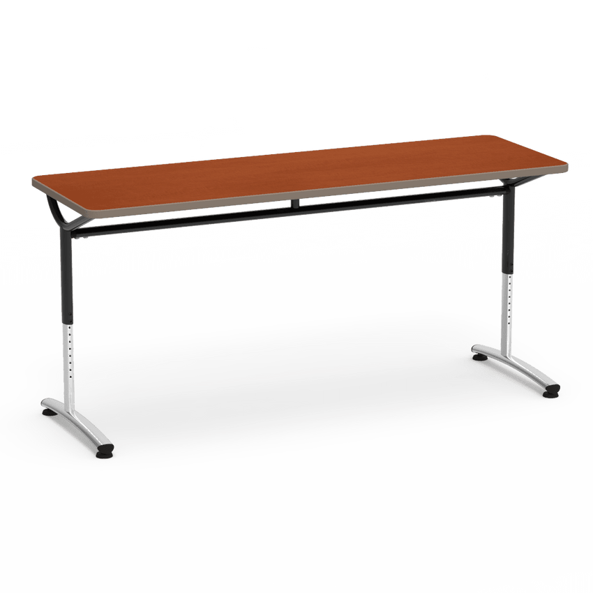 Virco TEXT Series Adjustable Height Training Table featuring Vertical Range and High - Performance Laminate Worksurface with Heavy - Gauge Steel Frame 72"W x 24"D x 26 - 34"H (TABLE - TE24728YADJ) - SchoolOutlet