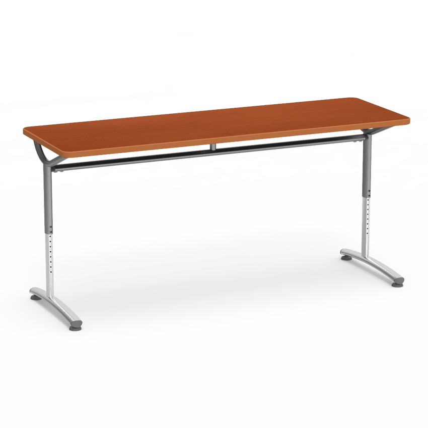Virco TEXT Series Adjustable Height Training Table featuring Vertical Range and High - Performance Laminate Worksurface with Heavy - Gauge Steel Frame 72"W x 24"D x 26 - 34"H (TABLE - TE24728YADJ) - SchoolOutlet